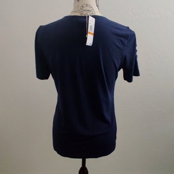 🆕 Michael Kors True Navy basics business casual office work Blouse_Small - Picture 3 of 8